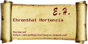 Ehrenthal Hortenzia névjegykártya