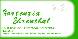 hortenzia ehrenthal business card